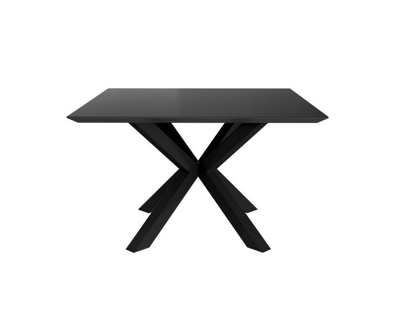 Table de repas carré Stockholm en céramique - Blanc / Noir - L1200 x P1200 x H750 mm