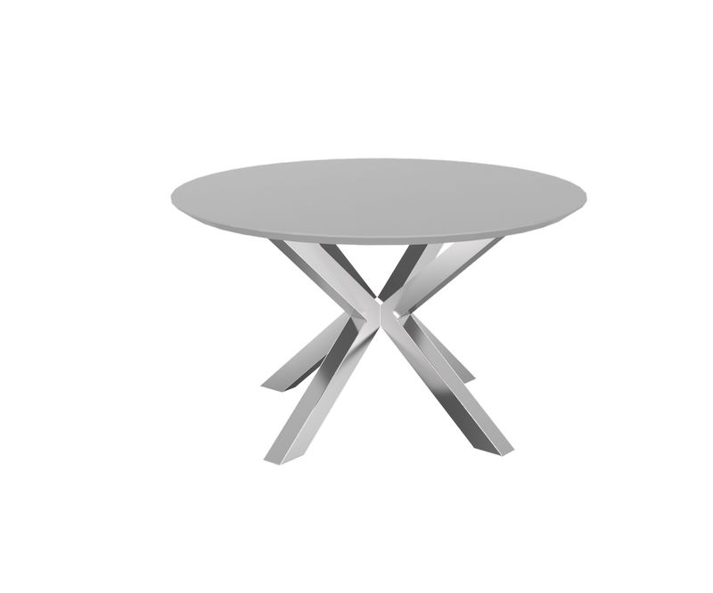 Table de repas ronde Stockholm en céramique - Blanc / Bordeaux - Diamètre 1200 x H750 mm