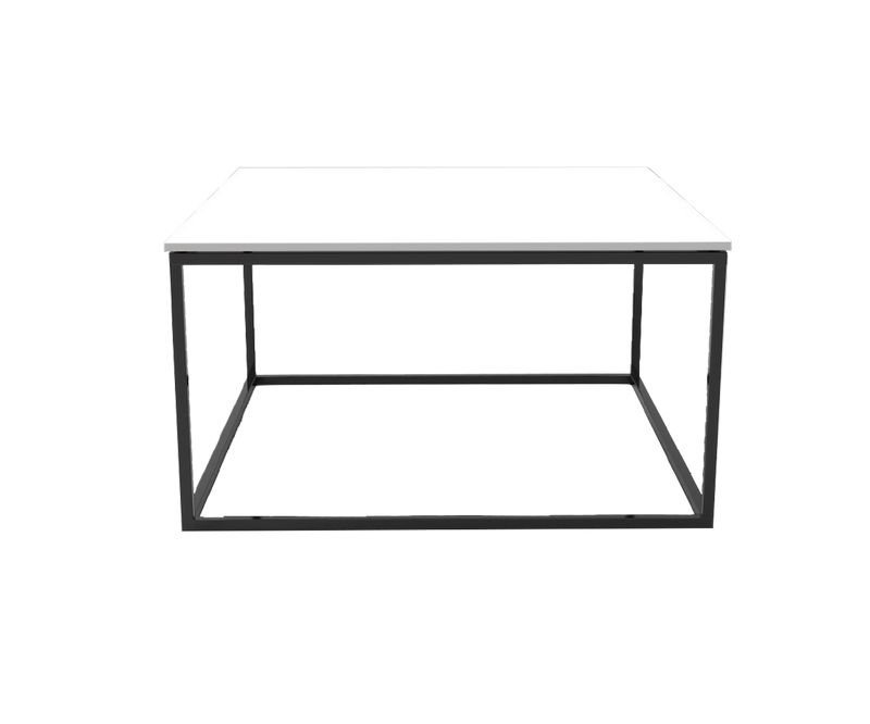 Table basse Square Manhattan K.Life - Blanc / Noir - L750 x P750 x H412mm